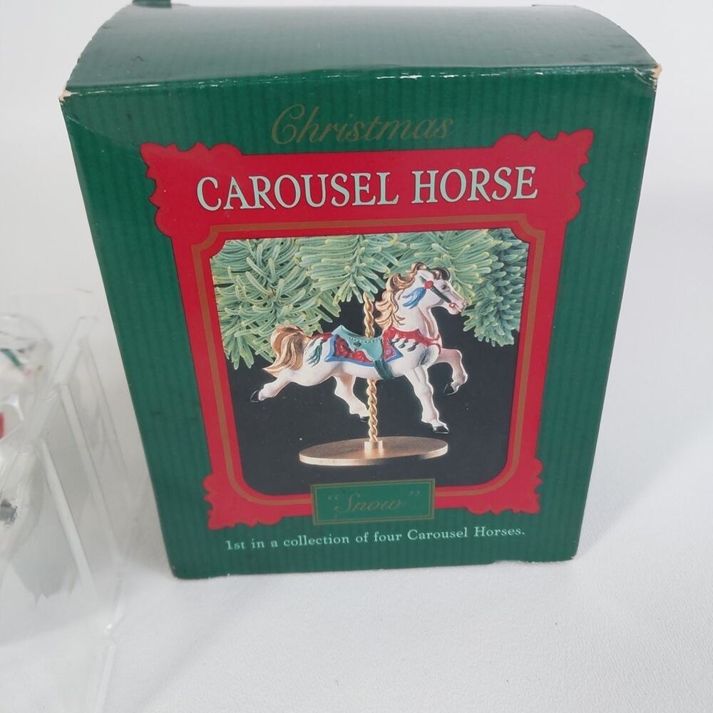 Hallmark Carousel Horse "Snow" Christmas Ornament